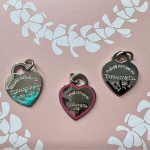 Tiffany & Co. Heart Charms with Silver, Turquoise, Black and Pink